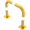 Anti-nudge hoop | removable | steel tube  76 mm | yellow / black | total width: 750 mm | height above ground: 650 mm